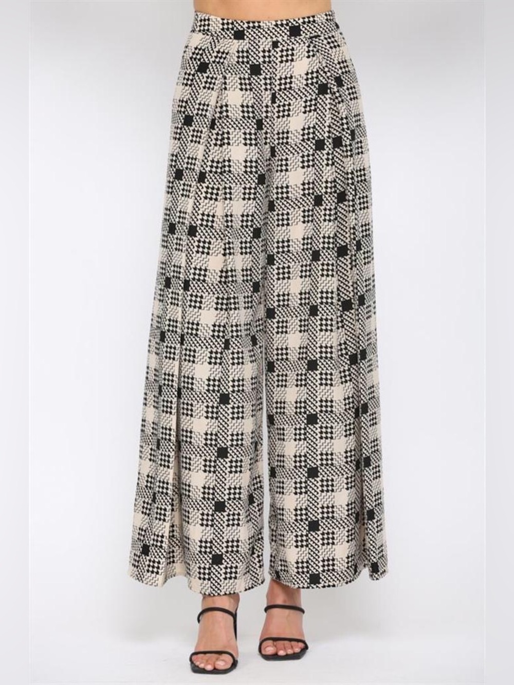 Fate - Neutral Plaid Pants in Beige and Black